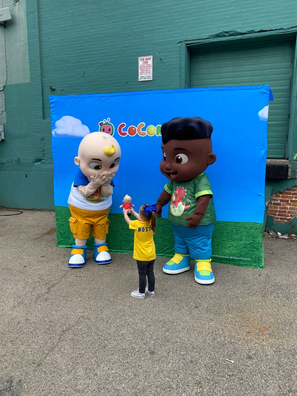 JJ and Cody from CoComelon at a photobooth event